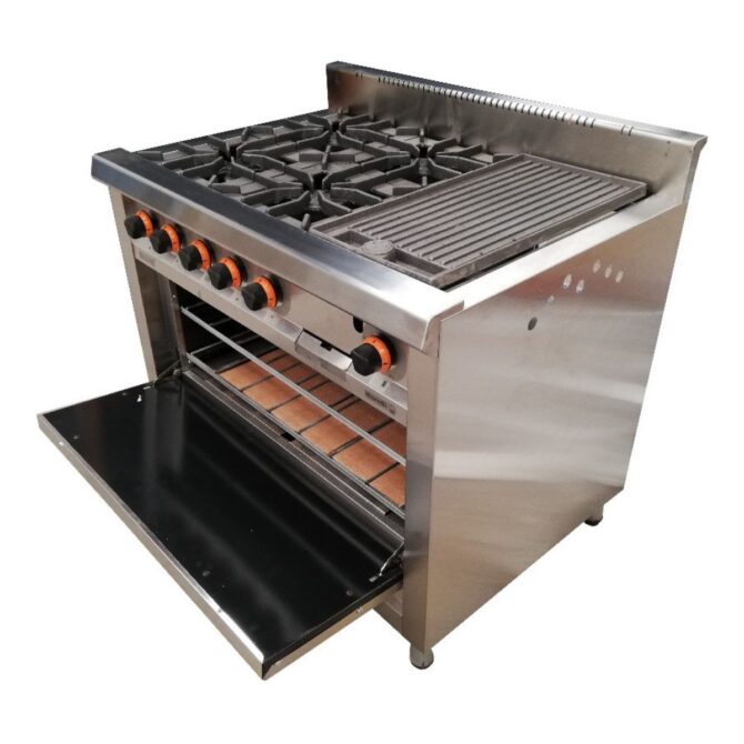 Cocina Industrial Morelli Mr Cheff 1100 4 Hornallas Con Plancha