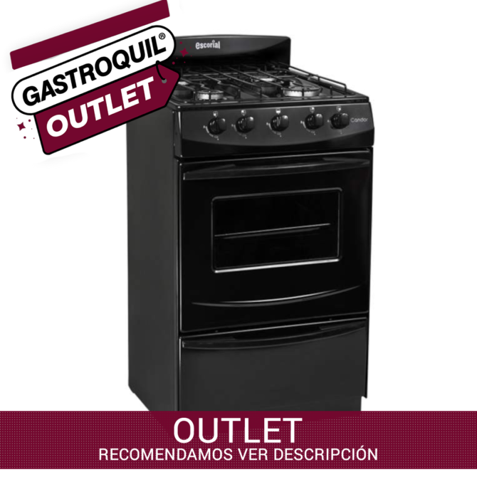 [Outlet] Cocina Escorial Candor S2 Black 4 hornallas (Unidad 913)